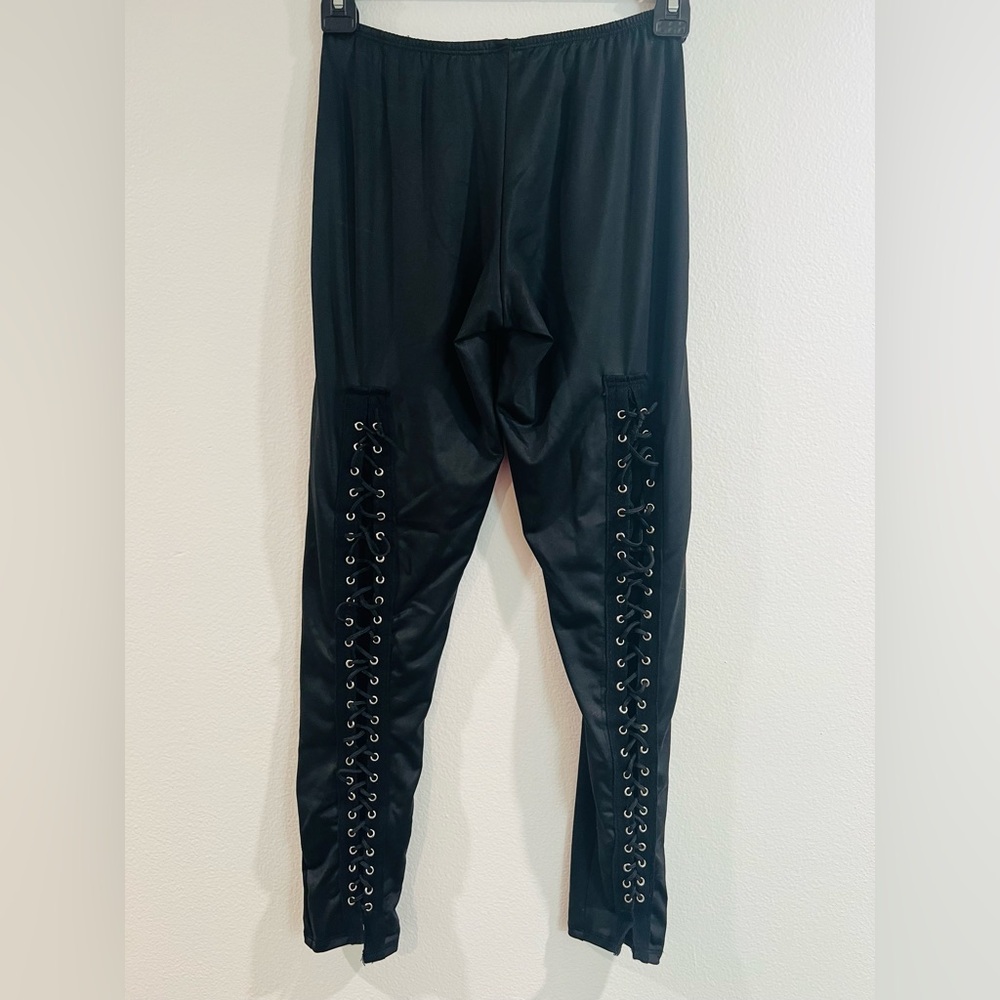 Black Lace-Up Stretchy Leggings. Size OS but it fits like S/M